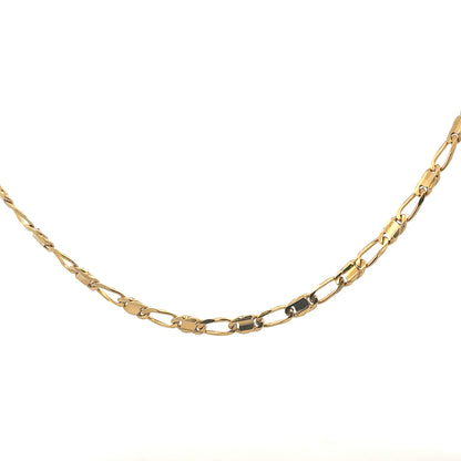 9ct yellow gold chain weighing 13.1g, with a classic link design, unbranded jewelry piece for everyday wear.