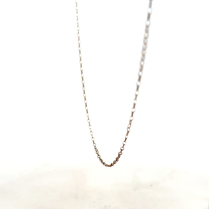 9ct yellow gold chain weighing 1g, unbranded jewelry accessory with a classic design, shown in a detailed close-up image.