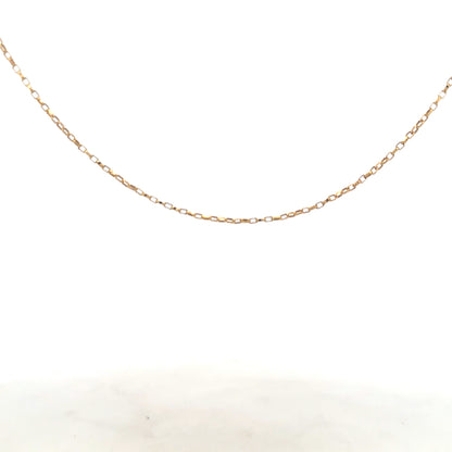 9ct yellow gold chain weighing 2.2g, unbranded, with a classic link design, shown on a plain background.