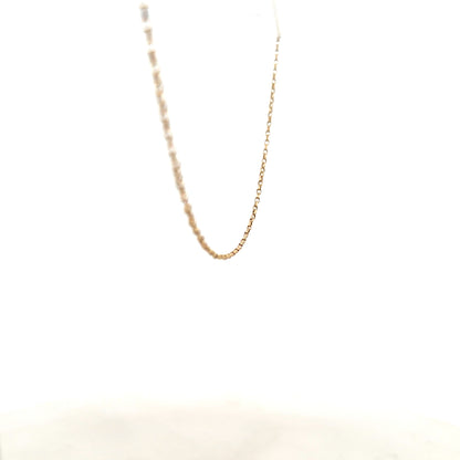 9ct yellow gold chain weighing 2.2g, featuring a classic link design, unbranded jewelry accessory for everyday wear