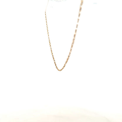 9ct yellow gold chain weighing 2.2g, unbranded jewelry piece with a classic link design, shown on a plain background.