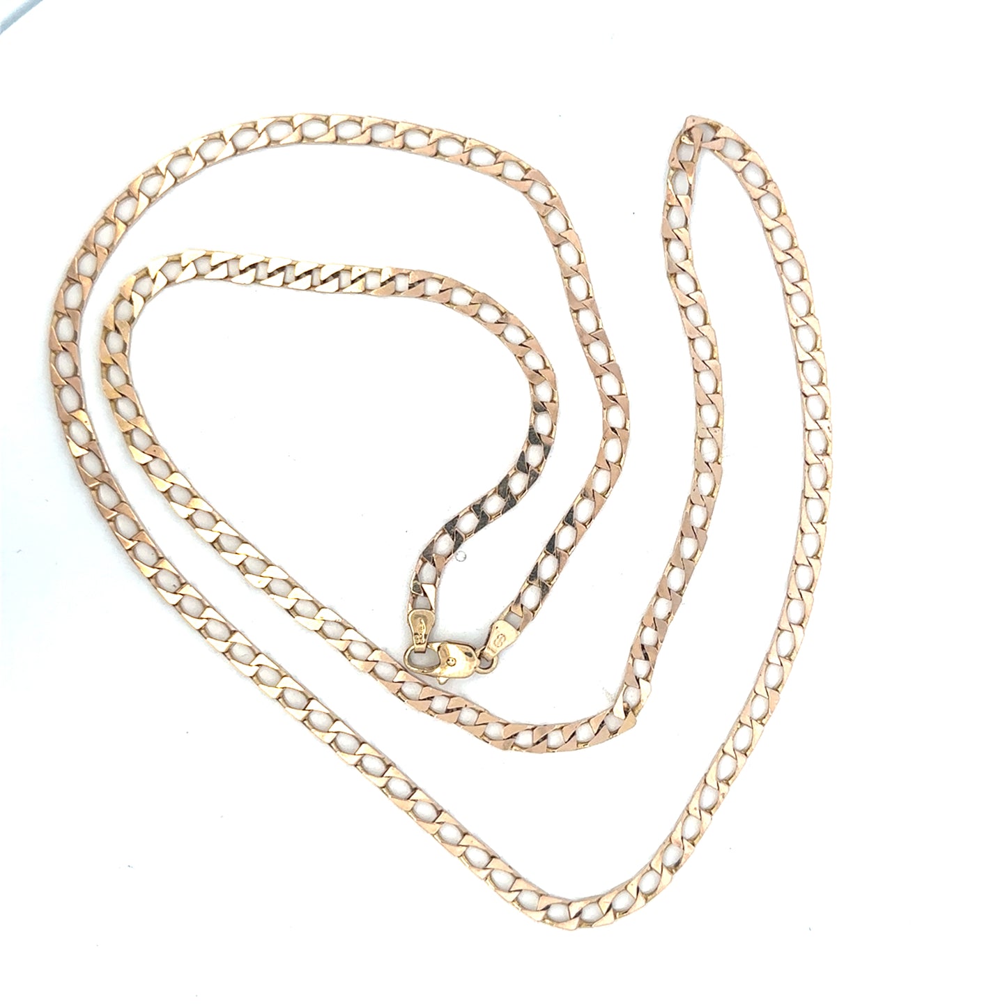 9ct yellow gold chain weighing 20.9g, featuring a classic link design, unbranded jewelry for elegant wear