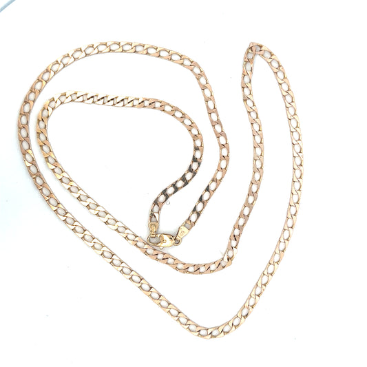 9ct yellow gold chain weighing 20.9g, featuring a classic link design, unbranded jewelry for elegant wear