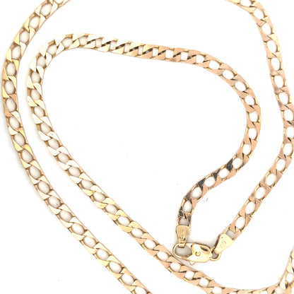 9ct yellow gold chain weighing 20.9g, unbranded, with detailed links and polished finish, shown in close-up image.