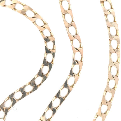 9ct yellow gold chain weighing 20.9g, featuring a detailed link design, unbranded jewelry for men or women.