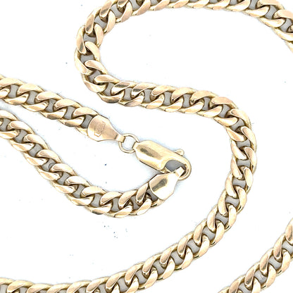 9ct yellow gold chain weighing 22.7g, unbranded, with intricate link design visible in the image.
