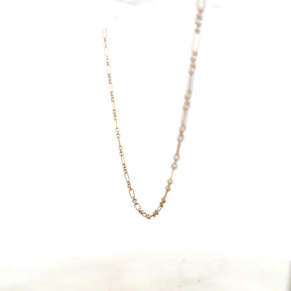 9ct yellow gold chain weighing 3.3g, unbranded, featuring a classic link design, shown in a close-up image.
