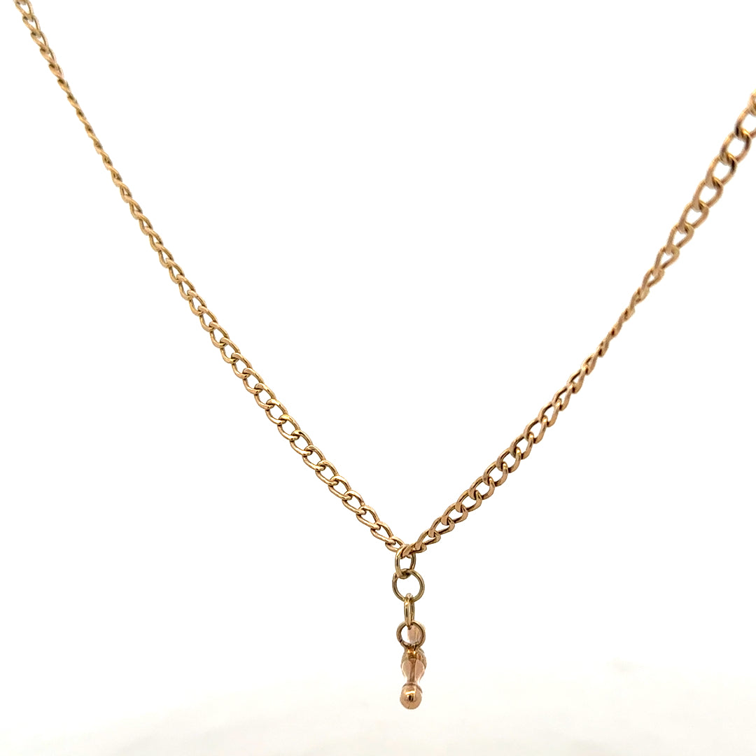 9ct yellow gold chain weighing 3.7g, unbranded, with a classic link design, displayed on a white background.