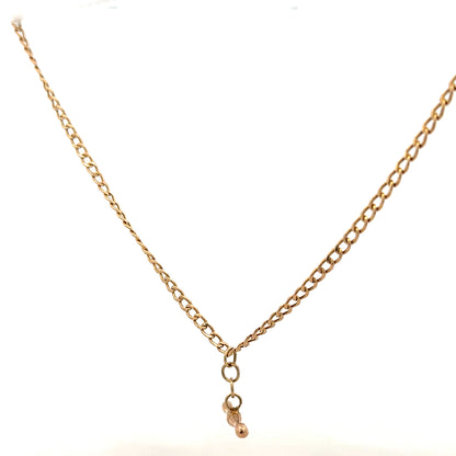 9ct yellow gold chain weighing 3.7g, unbranded, with a detailed close-up of the chain's links and shiny finish.