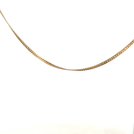 9ct yellow gold chain weighing 4.6g, unbranded, with a close-up view of the fine link design and polished finish.