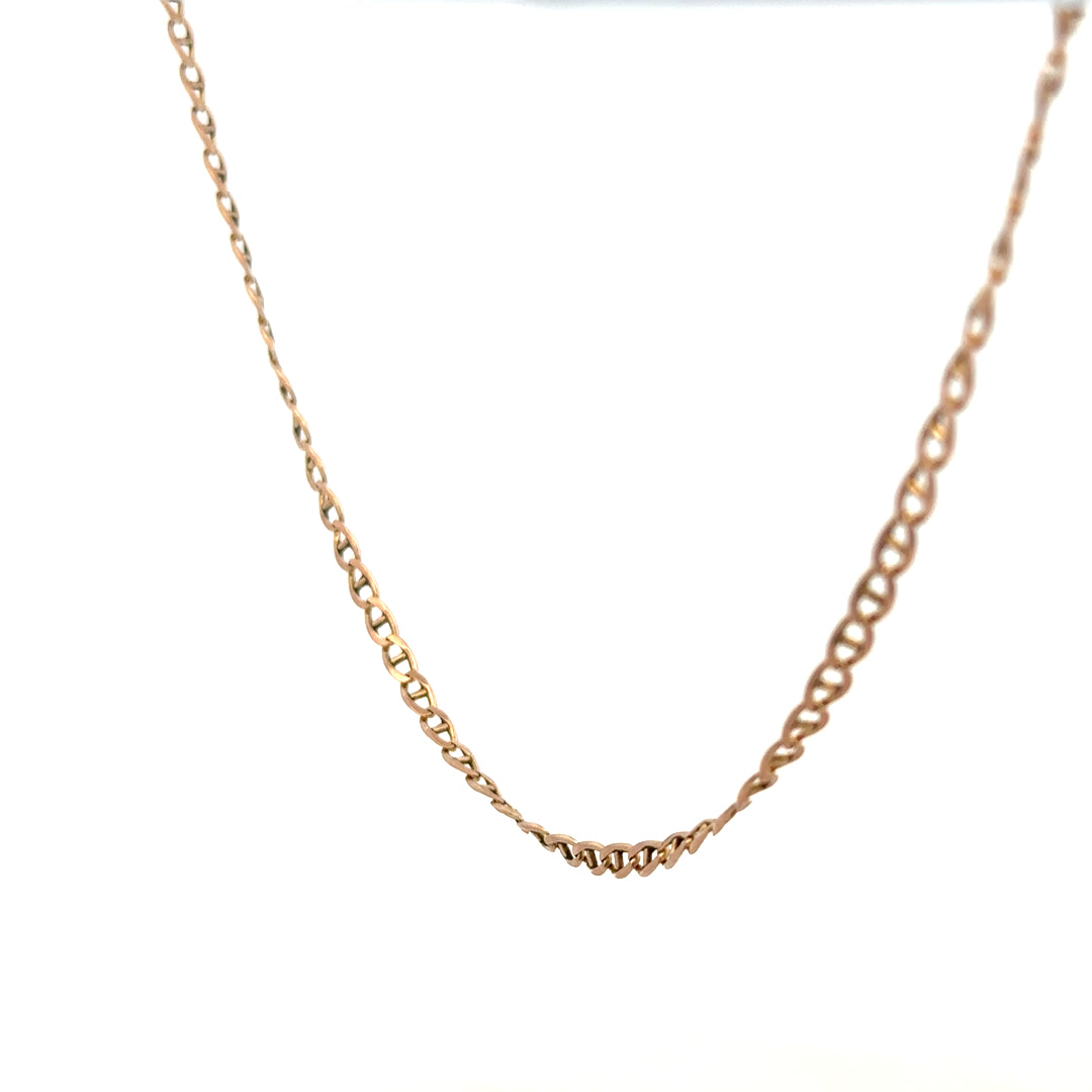 9ct yellow gold chain weighing 6.7g, unbranded jewelry with a classic link design, displayed on a plain background.