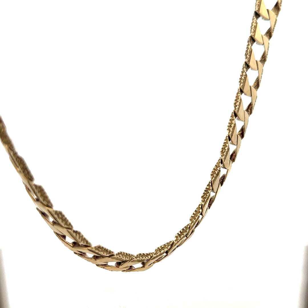 Unbranded 9ct yellow gold chain weighing 61.2g, showing the detailed link design and polished finish.
