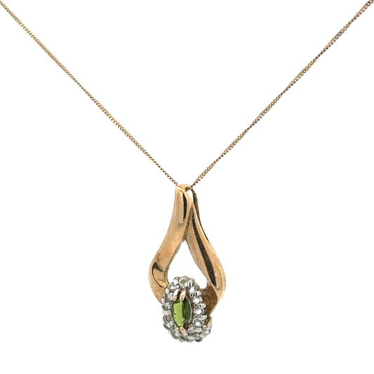 9ct yellow gold chain with pendant, 3g, unbranded jewelry showcasing a delicate gold necklace and pendant design.