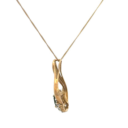 9ct yellow gold chain with pendant, 3g, unbranded jewelry featuring a delicate gold chain and pendant design.