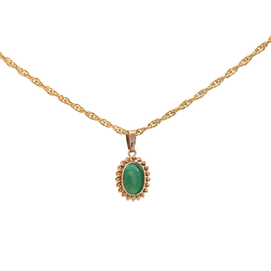 9ct yellow gold chain with pendant, unbranded, weighing 4.6g, showcasing intricate design and polished finish.