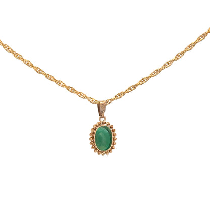 9ct yellow gold chain with pendant, unbranded, weighing 4.6g, showcasing intricate design and polished finish.