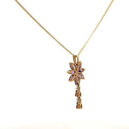 9ct yellow gold chain with pendant, 4g, unbranded jewelry featuring a delicate design and polished finish.