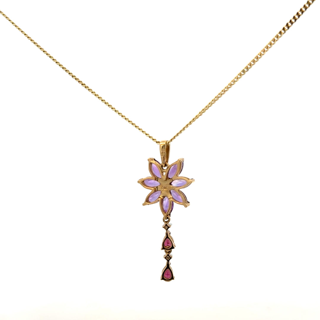 9ct yellow gold chain with pendant, 4g, unbranded jewelry featuring a delicate gold chain and charming pendant design