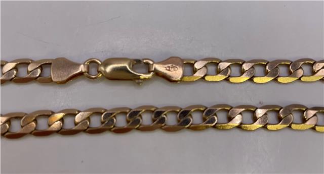 9ct yellow gold chain with a classic link design, displayed against a neutral background.