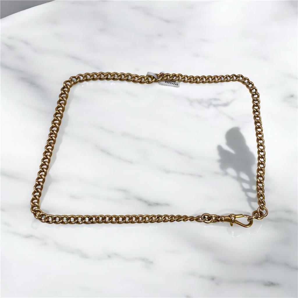 9ct yellow gold chain with a weight of 36.8g, showcasing a detailed and elegant gold jewelry piece.