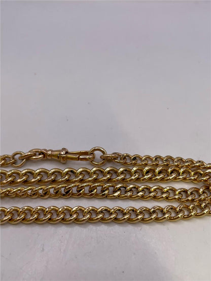 9ct yellow gold chain weighing 36.8g, unbranded jewelry with a classic design and polished finish.