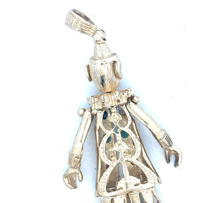 9ct yellow gold clown pendant weighing 20.3g, unbranded, with detailed clown design and polished finish.