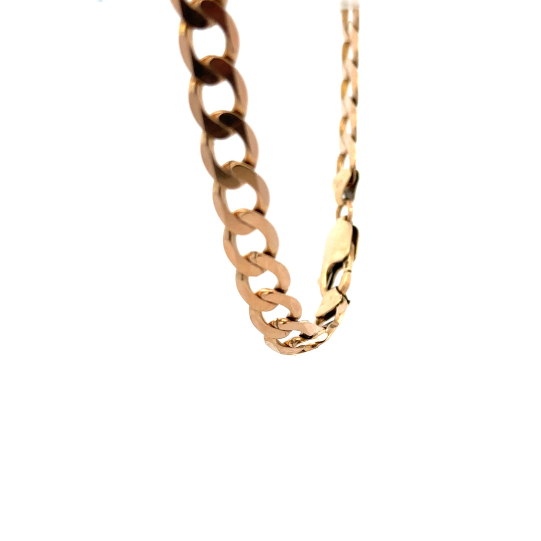 9ct yellow gold curb bracelet with a polished finish, weighing 13.2 grams, displayed on a neutral background.