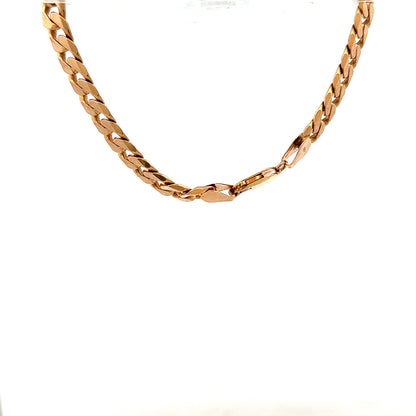 9ct yellow gold curb bracelet with a sturdy link chain, weighing 17.1 grams, featuring a polished finish and secure clasp.