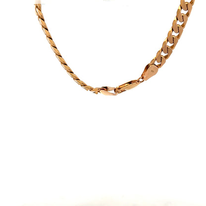 9ct yellow gold curb bracelet weighing 17.1g, featuring interlinked flat oval links, unbranded jewelry accessory.