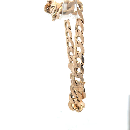 9ct yellow gold curb bracelet weighing 31.9 grams, unbranded jewelry piece with classic link design.