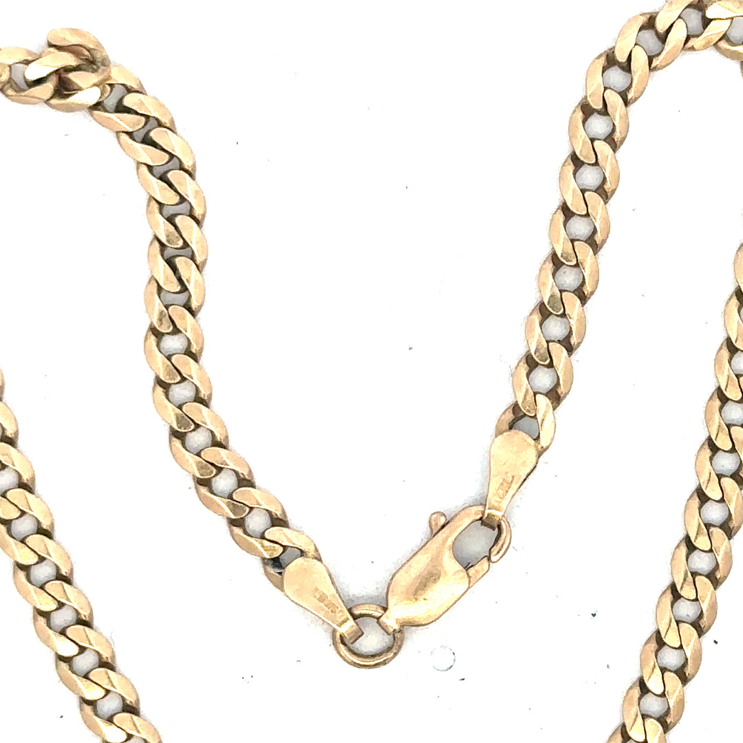 9ct yellow gold curb bracelet weighing 5.2g, unbranded, with a classic chain design and secure clasp visible in the image.