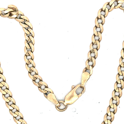 9ct yellow gold curb bracelet weighing 5.2g, unbranded, with a classic chain design and secure clasp visible in the image.