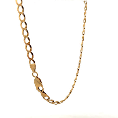9ct yellow gold curb bracelet weighing 7.6g, unbranded, with linked chain design and polished finish.