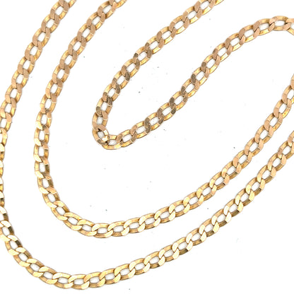 9ct yellow gold curb chain weighing 11.5g, featuring classic linked design, unbranded jewelry accessory.