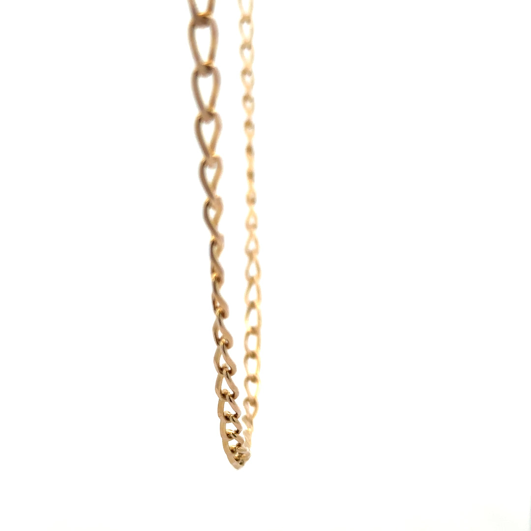 9ct yellow gold curb chain weighing 13.2g, featuring classic linked design, unbranded jewelry necklace displayed on a neutral background