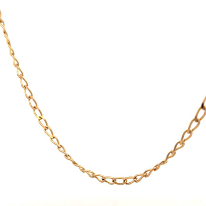 9ct yellow gold curb chain weighing 13.2g, featuring classic linked design, unbranded jewelry accessory.