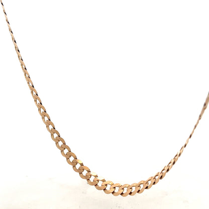 9ct yellow gold curb chain with a 14.7g weight, featuring a classic linked design and polished finish.