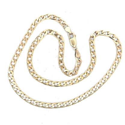 9ct yellow gold curb chain weighing 15.9g, featuring classic link design and polished finish, unbranded jewelry accessory.