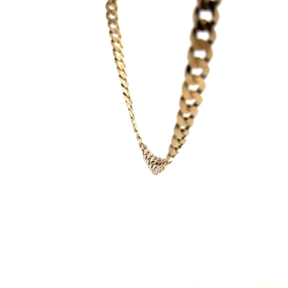9ct yellow gold curb chain weighing 25.4g, featuring classic links and polished finish, unbranded jewelry accessory.
