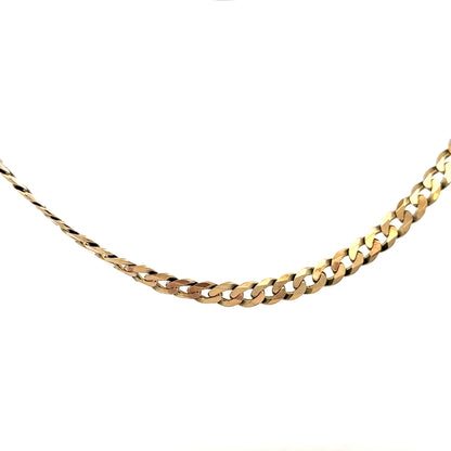 9ct yellow gold curb chain weighing 25.4g, unbranded jewelry with detailed links, perfect for elegant wear.
