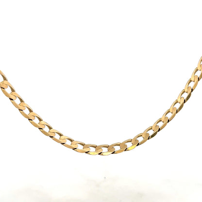 9ct yellow gold curb chain weighing 30.3g, featuring classic linked design, unbranded jewelry accessory.
