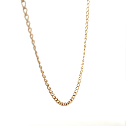 9ct yellow gold curb chain weighing 5.9g, unbranded jewelry necklace with a classic curb link design.
