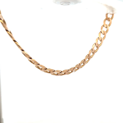 9ct yellow gold curb chain weighing 61.2g, featuring a classic link design, unbranded jewelry accessory.