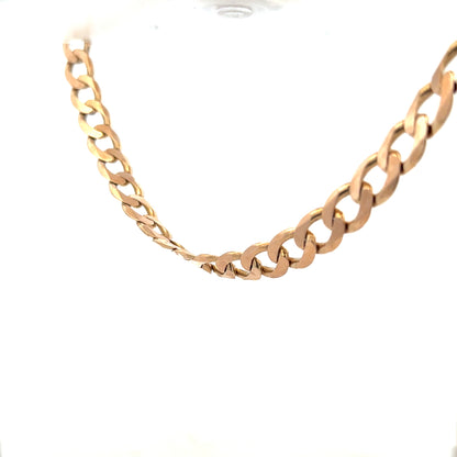 9ct yellow gold curb chain weighing 61.2g, featuring a classic link design, unbranded jewelry accessory.