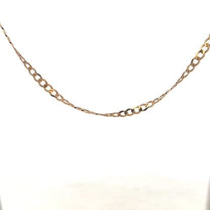 9ct yellow gold curb chain, 8.5g, unbranded, showcasing a classic jewelry chain with polished links.