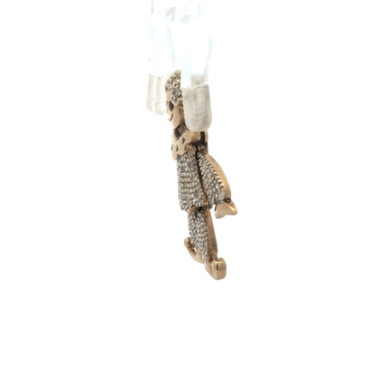 9ct yellow gold diamond clown pendant, detailed jewelry piece weighing 5.2g, featuring sparkling diamonds and playful design.