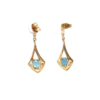9ct yellow gold diamond earrings with sparkling stones, lightweight 1.6g, elegant jewelry piece on a neutral background.