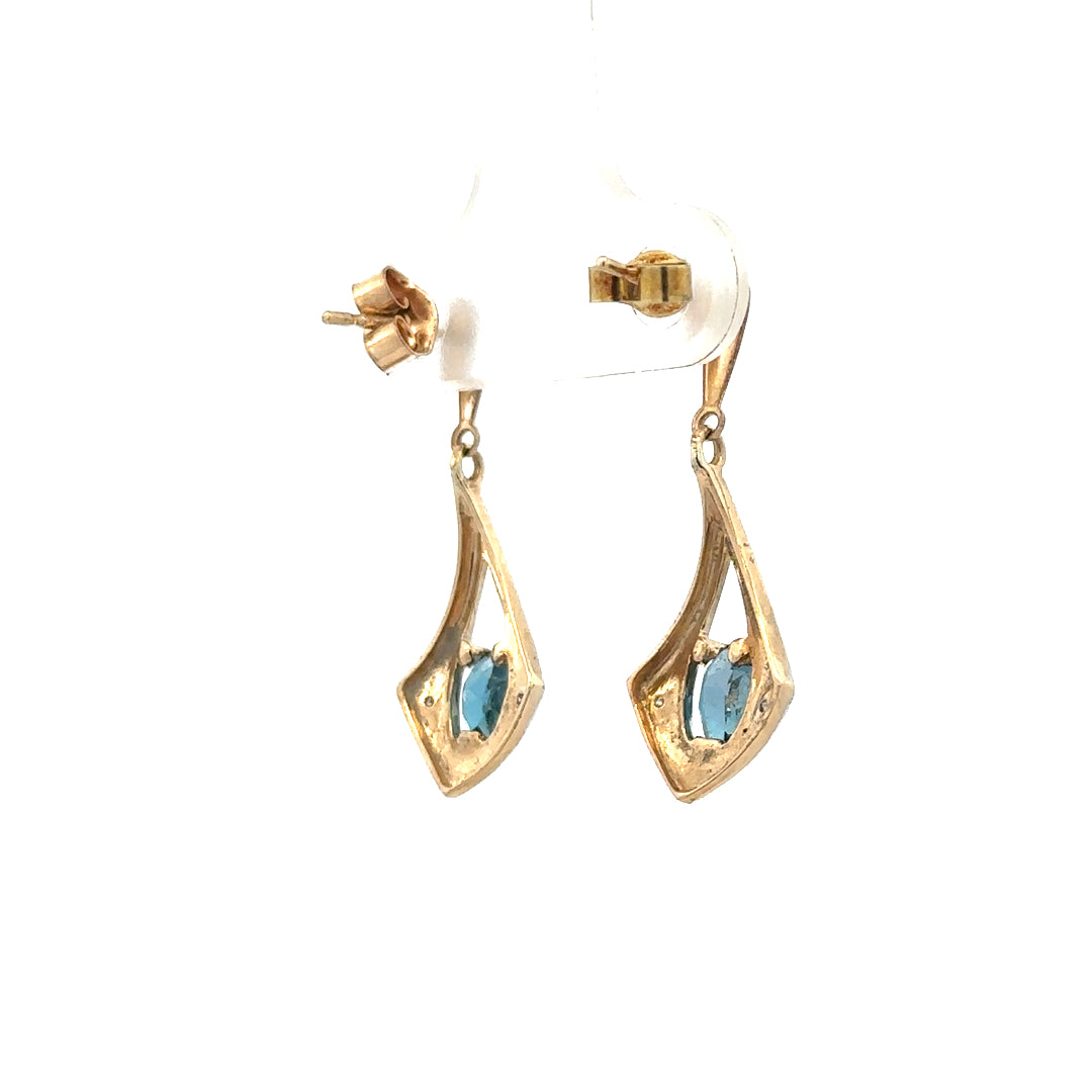 9ct yellow gold diamond earrings with sparkling stones, lightweight 1.6g, elegant jewelry perfect for special occasions.