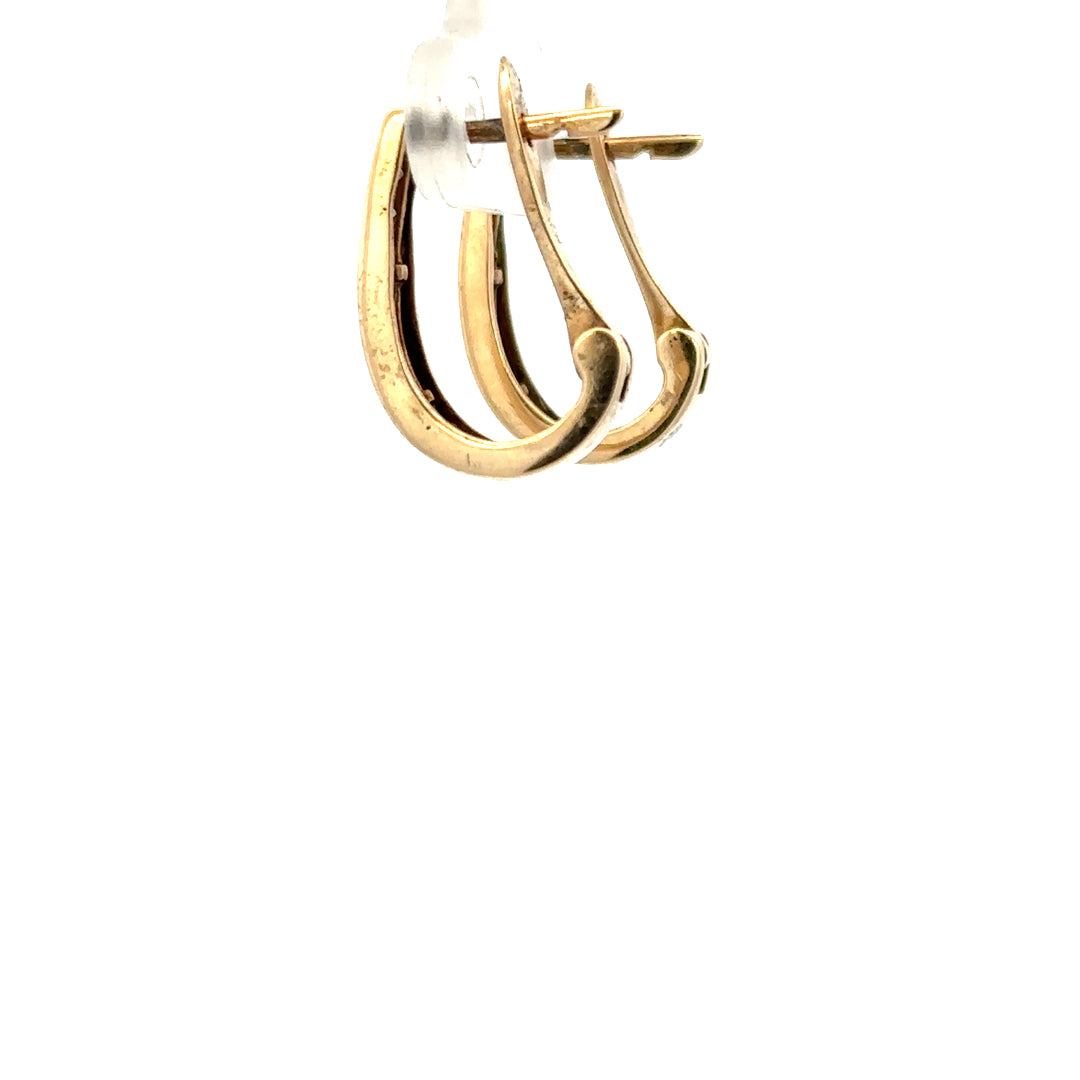 9ct yellow gold diamond earrings with sparkling diamonds, weighing 3.1 grams, featuring a classic and elegant design.