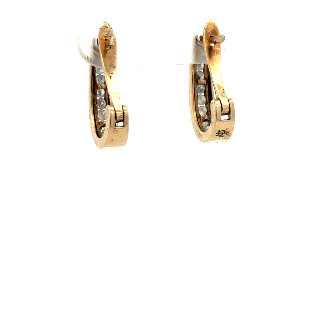 9ct yellow gold diamond earrings with sparkling diamonds, weighing 3.1g, featuring a classic and elegant design.
